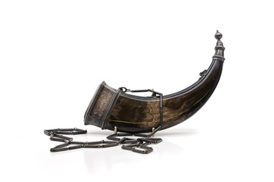 Lot 578 - A Victorian Scottish dress powder horn