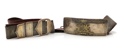 Lot 558 - A Leicestershire Yeomany Cavalry Officer’s silver shoulder belt and pouch