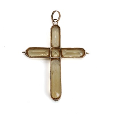 Lot 2 - An early 19th century topaz cross pendant