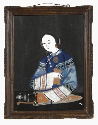 Lot 114 - A Chinese reverse glass painting