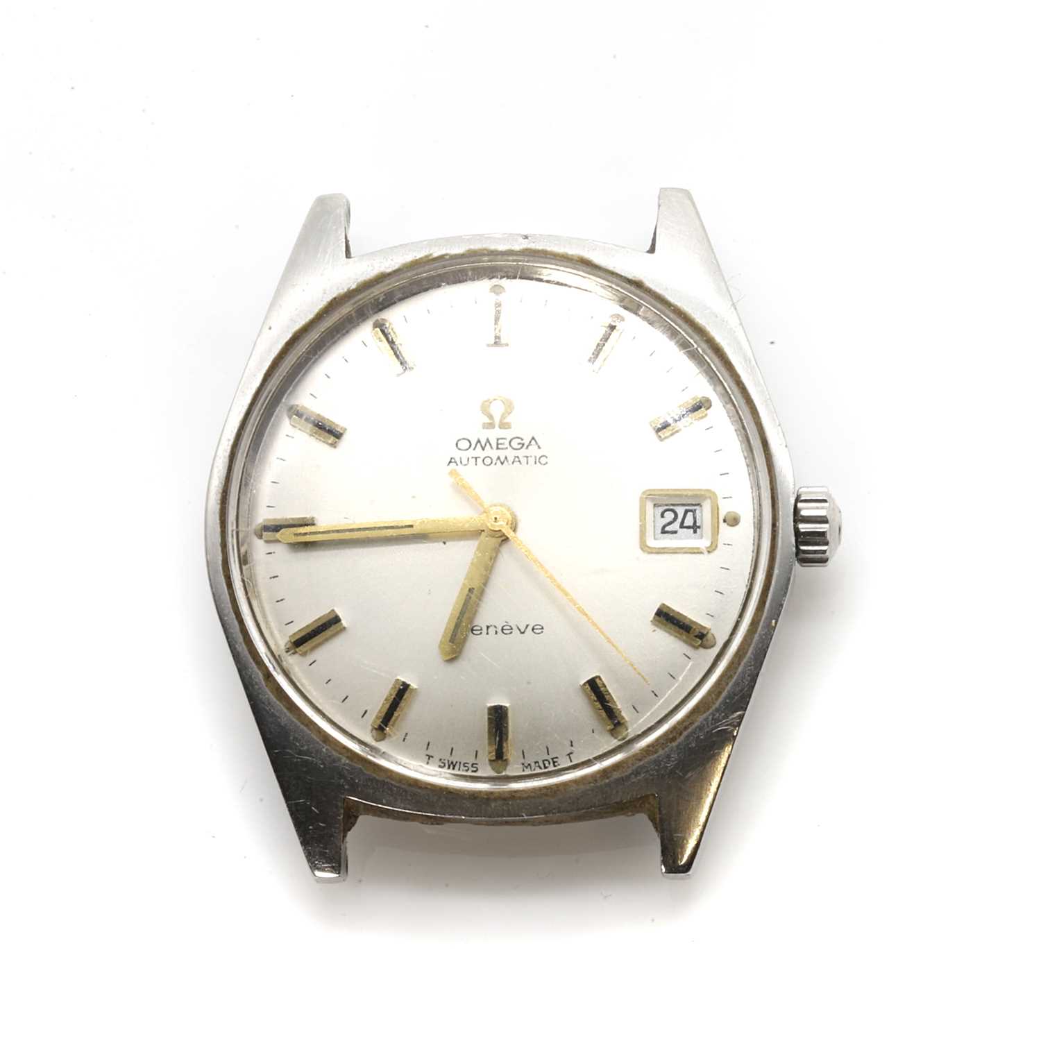 Lot 35 - A stainless steel Omega Genève automatic watch head