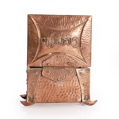 Lot 45 - An Arts and Crafts copper cigarette box