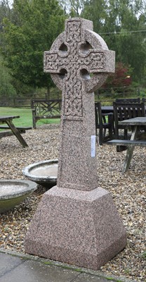 Lot 43 - A pink granite Celtic cross