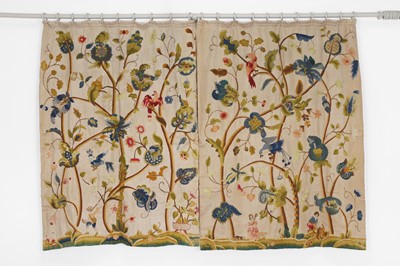 Lot 306 - Two pairs of crewelwork panels