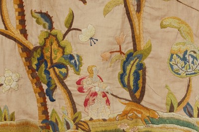 Lot 306 - Two pairs of crewelwork panels