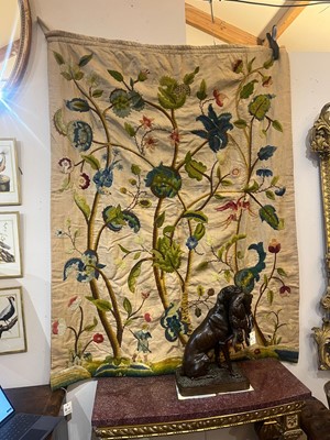 Lot 306 - Two pairs of crewelwork panels