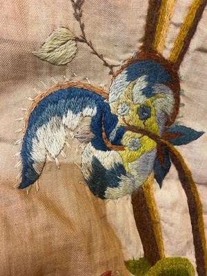 Lot 306 - Two pairs of crewelwork panels