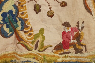 Lot 306 - Two pairs of crewelwork panels