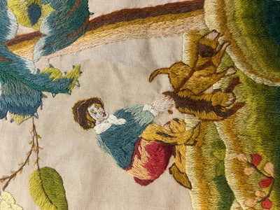 Lot 306 - Two pairs of crewelwork panels