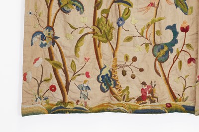 Lot 306 - Two pairs of crewelwork panels