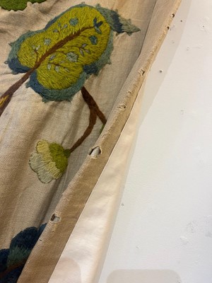 Lot 306 - Two pairs of crewelwork panels