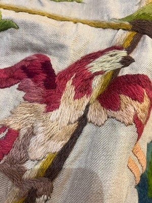 Lot 306 - Two pairs of crewelwork panels
