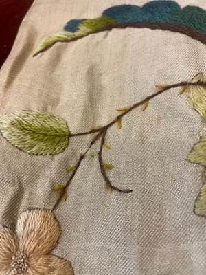 Lot 306 - Two pairs of crewelwork panels