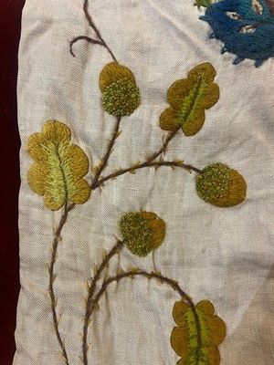 Lot 306 - Two pairs of crewelwork panels