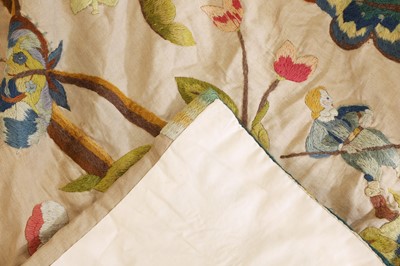 Lot 306 - Two pairs of crewelwork panels