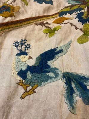 Lot 306 - Two pairs of crewelwork panels