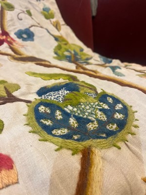 Lot 306 - Two pairs of crewelwork panels