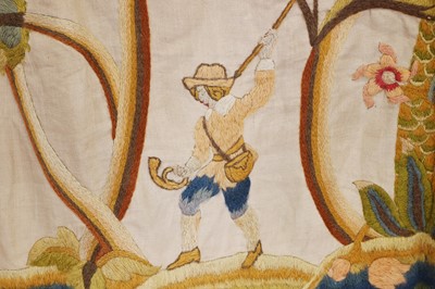 Lot 306 - Two pairs of crewelwork panels