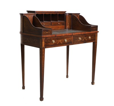 Lot 709 - An Edwardian mahogany and inlaid 'Carlton House' desk