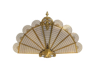 Lot 406 - A Louis XVI style brass 'fan' spark guard