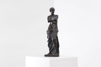 Lot 236 - A patinated bronze figure of the Venus de Milo
