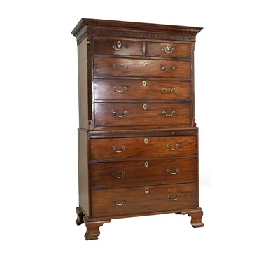 Lot 646 - A George III mahogany chest on chest