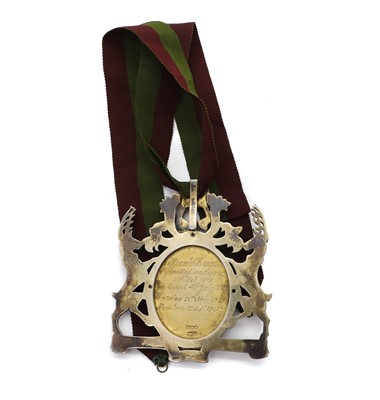 Lot 78 - A silver gilt masonic medal