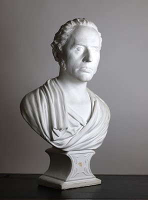 Lot 480 - A painted plaster bust