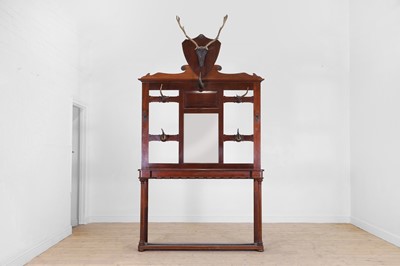 Lot 575 - A Victorian mahogany, horn and antler hall stand