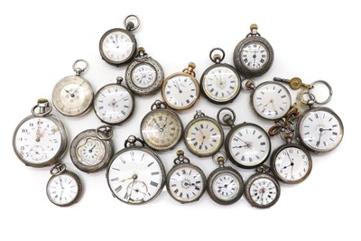 Lot 8 - A group of twenty silver pocket and fob watches