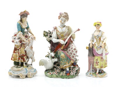 Lot 346 - A group of three Derby porcelain figures