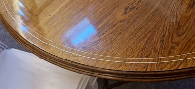 Lot 5 - A rosewood and ivory-inlaid circular centre table