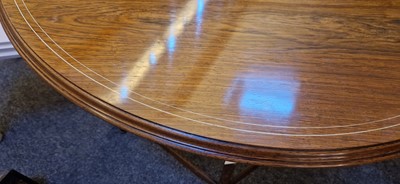 Lot 5 - A rosewood and ivory-inlaid circular centre table