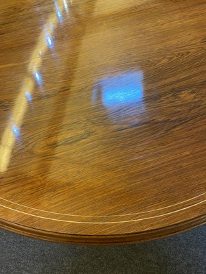 Lot 5 - A rosewood and ivory-inlaid circular centre table