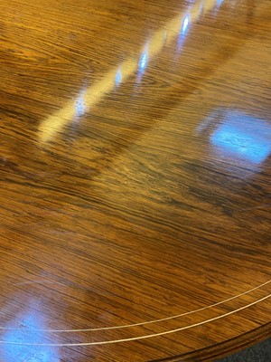 Lot 5 - A rosewood and ivory-inlaid circular centre table
