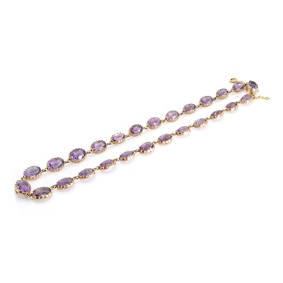 Lot 38 - A Victorian amethyst rivière necklace