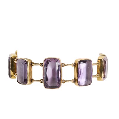 Lot 39 - An early 20th century amethyst bracelet