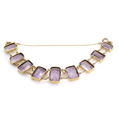 Lot 39 - An early 20th century amethyst bracelet