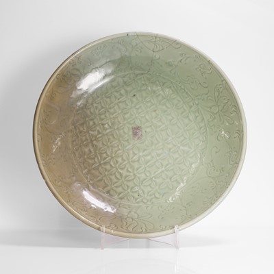 Lot 22 - A Chinese Longquan celadon-glazed charger
