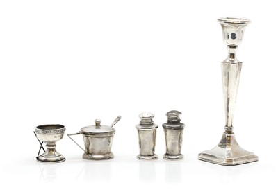 Lot 80 - A cased silver cruet set
