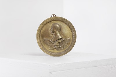 Lot 239 - A bronze round medallion of Napoleon Bonaparte