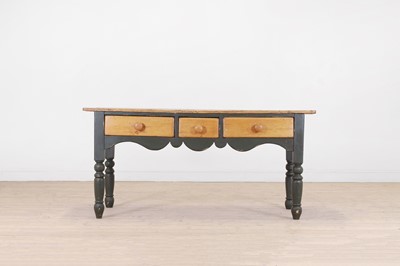 Lot 374 - A painted pine kitchen prep table