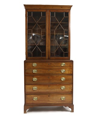 Lot 649 - A mahogany secretaire bookcase