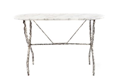 Lot 643 - A French painted wrought iron bistro table