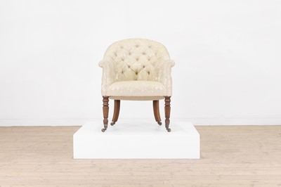 Lot 441 - A George IV oak library chair