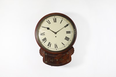 Lot 223 - A mahogany drop-dial wall clock