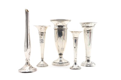 Lot 29 - A group of five silver vases