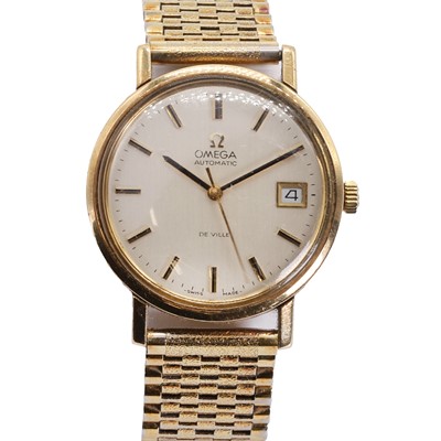 Lot 1470 - A 9ct gold Omega De Ville automatic bracelet watch