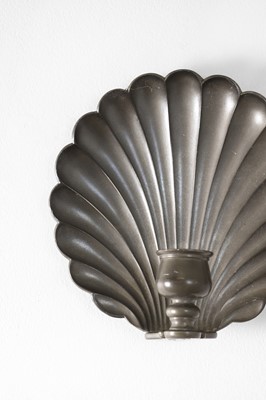 Lot 86 - A pair of pewter wall sconces