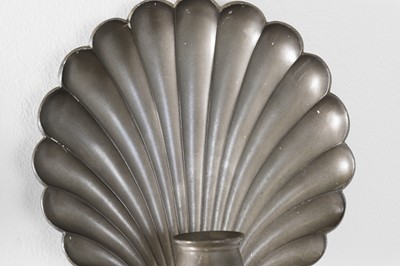 Lot 86 - A pair of pewter wall sconces